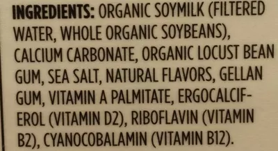 Lista de ingredientes del producto Unsweetened soy milk 365, 365 Everyday Value, Whole Foods Market  Inc. 8 servings