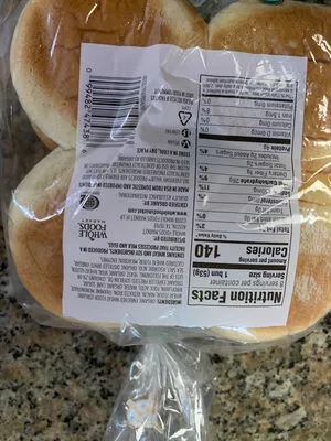 Lista de ingredientes del producto White hamburger buns 365 Everyday Value,  Whole Foods 