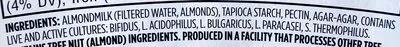 Lista de ingredientes del producto Plain almondmilk unsweetened non-dairy yogurt, plain almondmilk 365 Everyday Value, Whole Foods, Whole Foods Market 150g