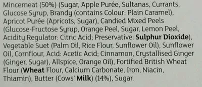 Lista de ingredientes del producto 6 All Butter Mince Pies Sainsbury's 370 g e