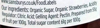 Lista de ingredientes del producto Strawberry Conserve continental soft set Sainsbury's, Sainsbury's SO organic 340 g