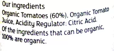 Lista de ingredientes del producto Italian organic plum tomatoes Sainsbury's, sainsbury's SO organic 400g