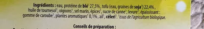 Lista de ingredientes del producto Saucisses de tofu aux fines herbes Aldi Simplement Bon et Bio 175 g