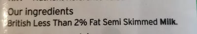 Lista de ingredientes del producto Semi-skimmed less than 2% fat British milk Sainsbury's 1l