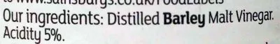 Lista de ingredientes del producto distilled malt vinegar Sainsbury's 568ml