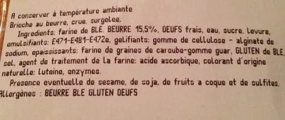 Lista de ingredientes del producto Brioche Nanterre Leclerc 