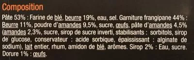 Lista de ingredientes del producto galette des rois carrefour 