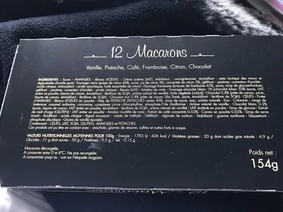 Lista de ingredientes del producto Macarons Carrefour 