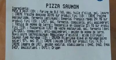 Lista de ingredientes del producto Pizza au saumon Leclerc 