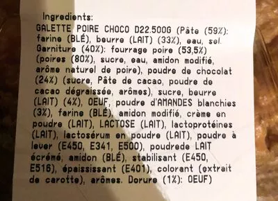 Lista de ingredientes del producto Tarte chocolat Leclerc 