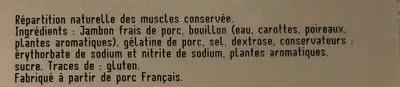 Lista de ingredientes del producto Jambon à l’ancienne Tallec 