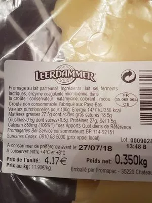 Lista de ingredientes del producto Leerdammer Leerdammer 