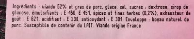 Lista de ingredientes del producto Saucisse blanche a griller Metzger Muller 