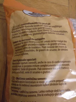 Lista de ingredientes del producto Sonnenblumenkerne Geschält Happy Harvest 400 g