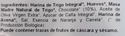 Lista de ingredientes del producto Bollo Brioche con Chocolate Biopanadería 250 g