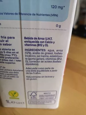 Lista de ingredientes del producto   