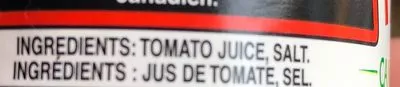 Lista de ingredientes del producto Jus de tomate  