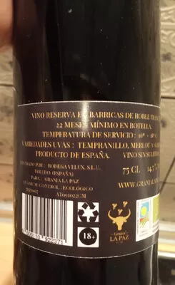 Lista de ingredientes del producto Vino reserva Ecológico Extravagante  