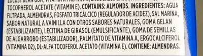 Lista de ingredientes del producto Almond beverage unsweetned vainilla Member’s Selection 946 ml