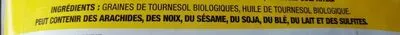 Lista de ingredientes del producto Graines de tournesol rôties non salées  