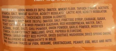 Lista de ingredientes del producto yogi yo ramen  