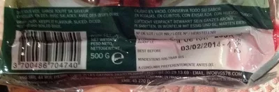 Lista de ingredientes del producto Betteraves rouges cuites sous vide  500 g