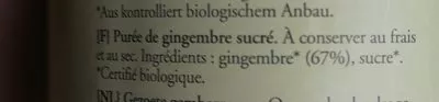 Lista de ingredientes del producto Confiture De Gingembre The Ginger Party 