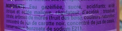 Lista de ingredientes del producto Freez mix  Mures Fruit des bois Freez 275 ml