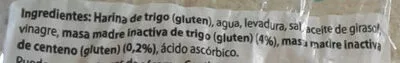 Lista de ingredientes del producto Hogaza Mercadona 