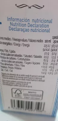 Lista de ingredientes del producto Bebida de almendras Soymilk 1Litro