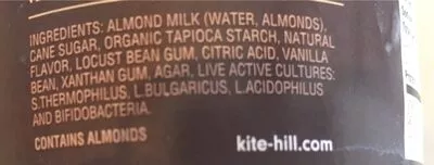 Lista de ingredientes del producto Artisan almond milk yogurt Kite Hill 