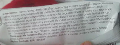 Lista de ingredientes del producto Tostadas finas hierbas  