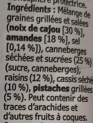 Lista de ingredientes del producto Mélange De Graines Grillees Ikea 60