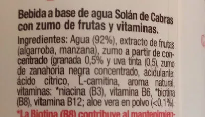 Lista de ingredientes del producto solano de cabras repair Solan De Cabras 330 ml