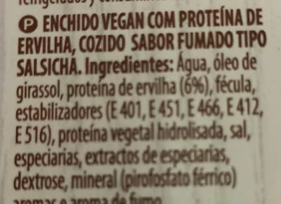 Lista de ingredientes del producto salsicha vegana Hacendado hacendado 400g