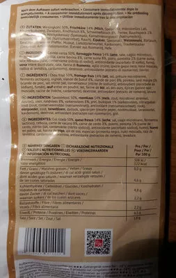 Lista de ingredientes del producto wirsing-röllchen bofrost 800 g