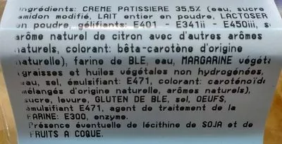 Lista de ingredientes del producto Pains crème pâtissière x4 E.Leclerc, Leclerc 400 g