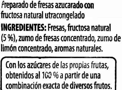 Lista de ingredientes del producto Paradise garden - preparado de fresas azucarado Golden Fruit 750 g