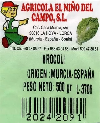 Lista de ingredientes del producto Brócoli El Niño del Campo 500 g