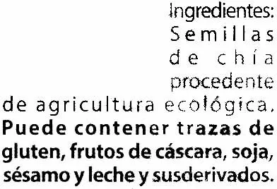 Lista de ingredientes del producto Semillas de chía GutBio 500 g