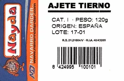 Lista de ingredientes del producto Ajos tiernos Nayda 120 g