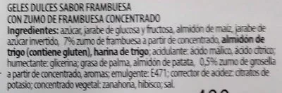 Lista de ingredientes del producto Dulcipica frambuesa Aldi 400 g