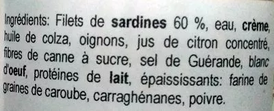 Lista de ingredientes del producto Rillettes de Sardines Connétable 100 g