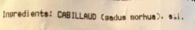 Lista de ingredientes del producto Oeufs de cabillaud fumés Salaisons Maritimes 274g