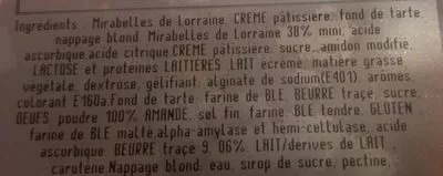 Lista de ingredientes del producto Bande Tarte aux Mirabelles Leclerc 