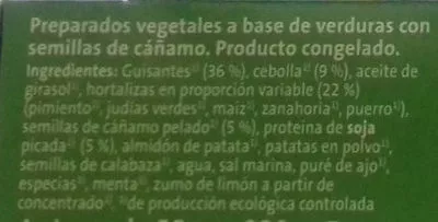 Lista de ingredientes del producto Veggieburger congeladas verdura Gutbio 220 g (4 x 55 g)