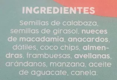 Lista de ingredientes del producto Sargent Berry Be nuts 300g