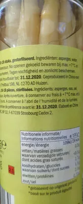 Lista de ingredientes del producto Espárragos Freshona 205g