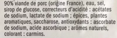 Lista de ingredientes del producto Chair à Saucisse L'Étal du Boucher, Lidl 500 g