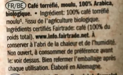 Lista de ingredientes del producto Cafe del mundo fairglobe 